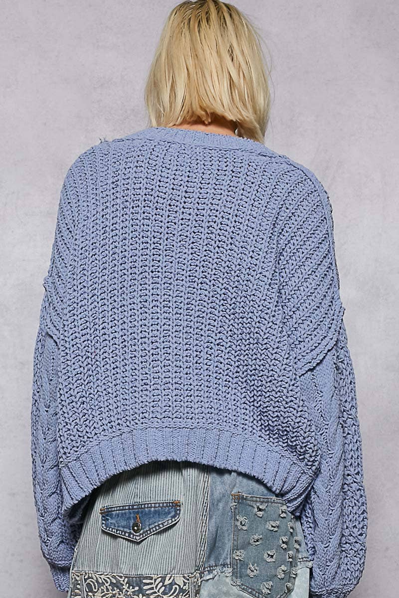 V-neck semi crop top