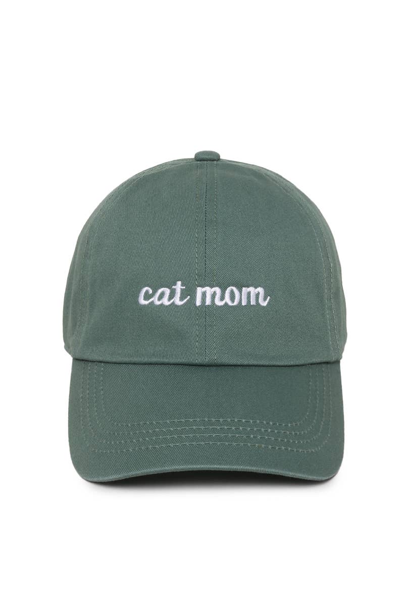 CAT MOM embroidery Baseball Cap