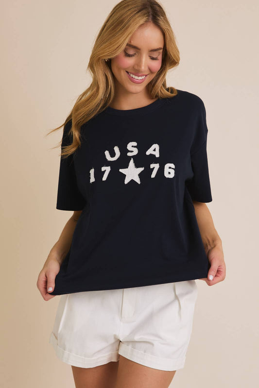 Crew Neck "USA" T-Shirt
