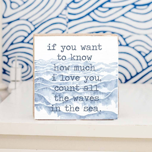 Waves in The Sea Decorative Wooden Block