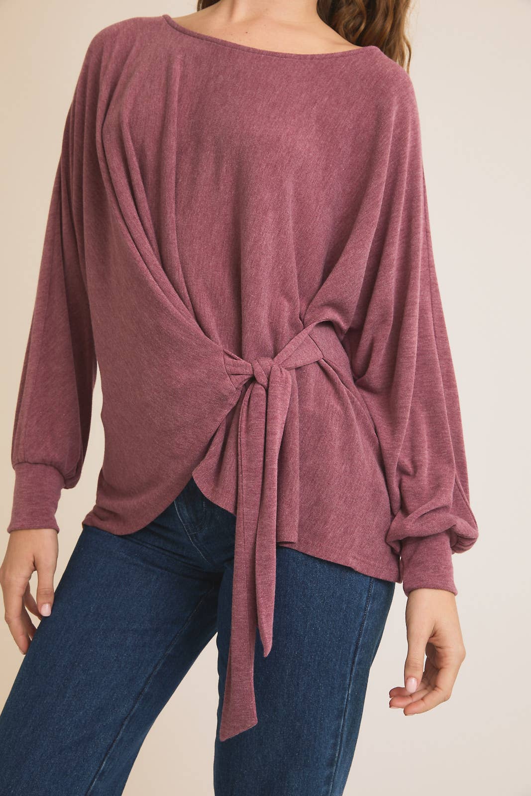 Round Neck Waist Tie top