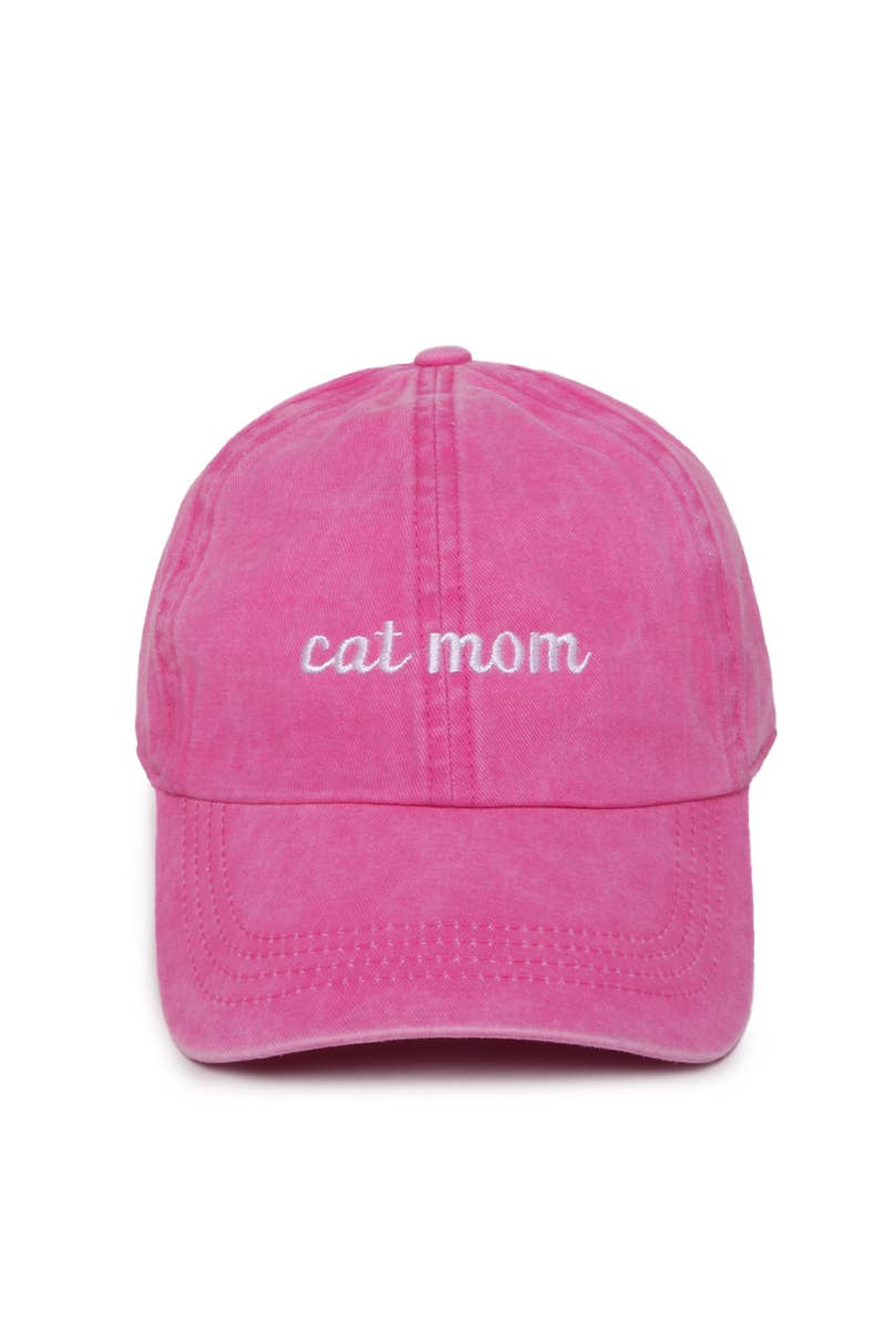 CAT MOM embroidery Baseball Cap