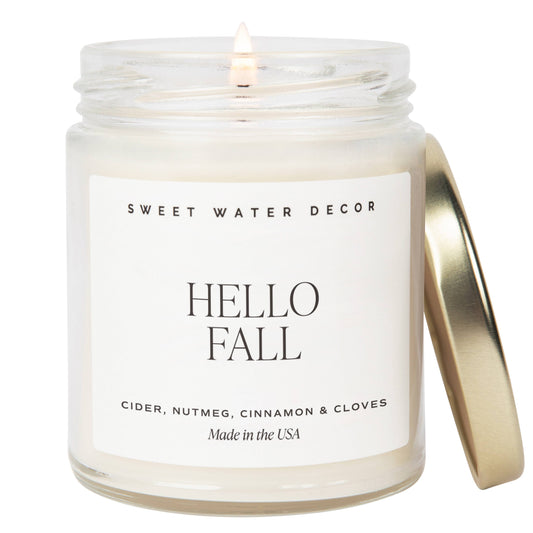 Hello Fall 9 oz Soy Candle - Fall Home Decor & Gifts