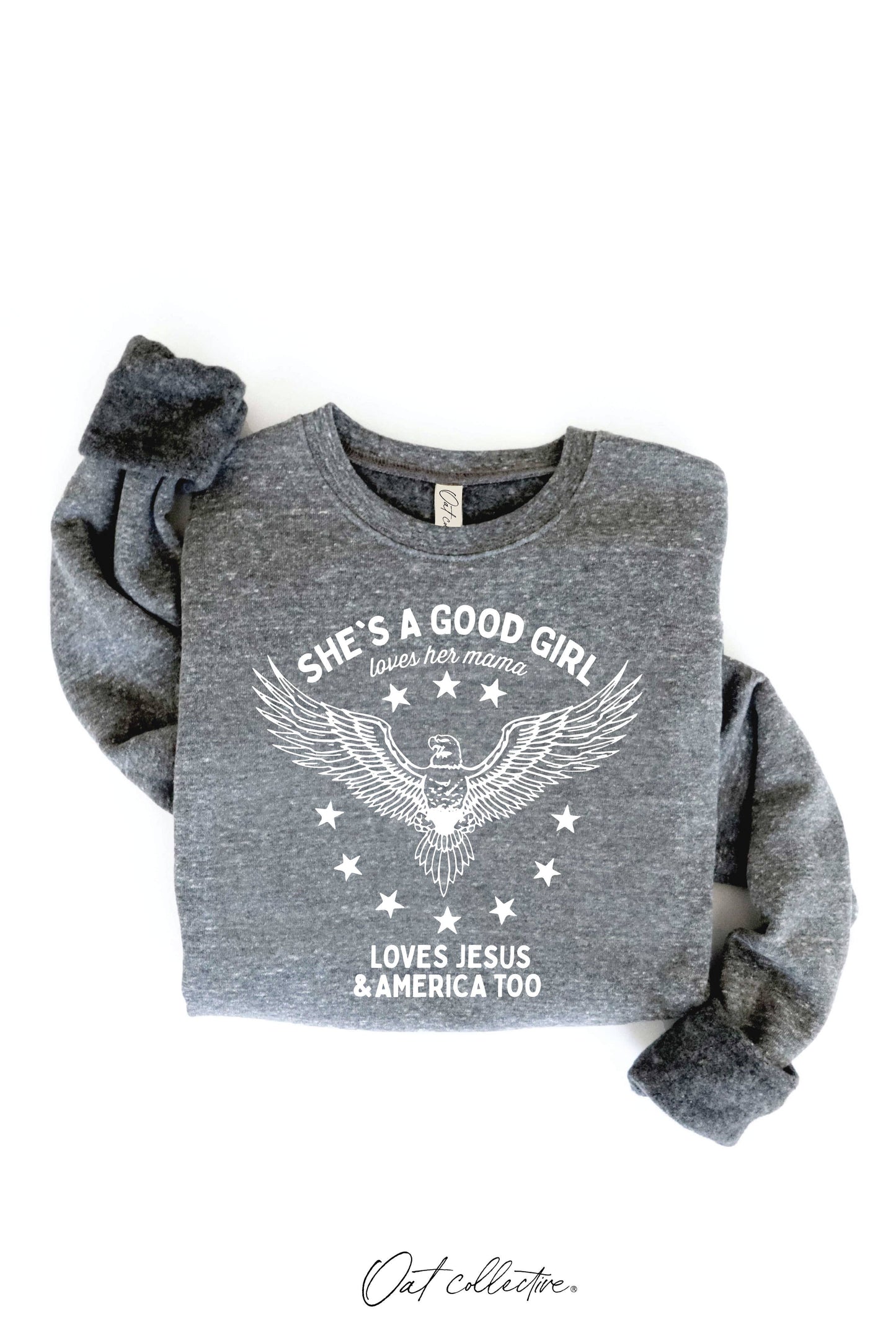 SHE'S A GOOD GIRL Graphic Sweatshirt - Pullover Style