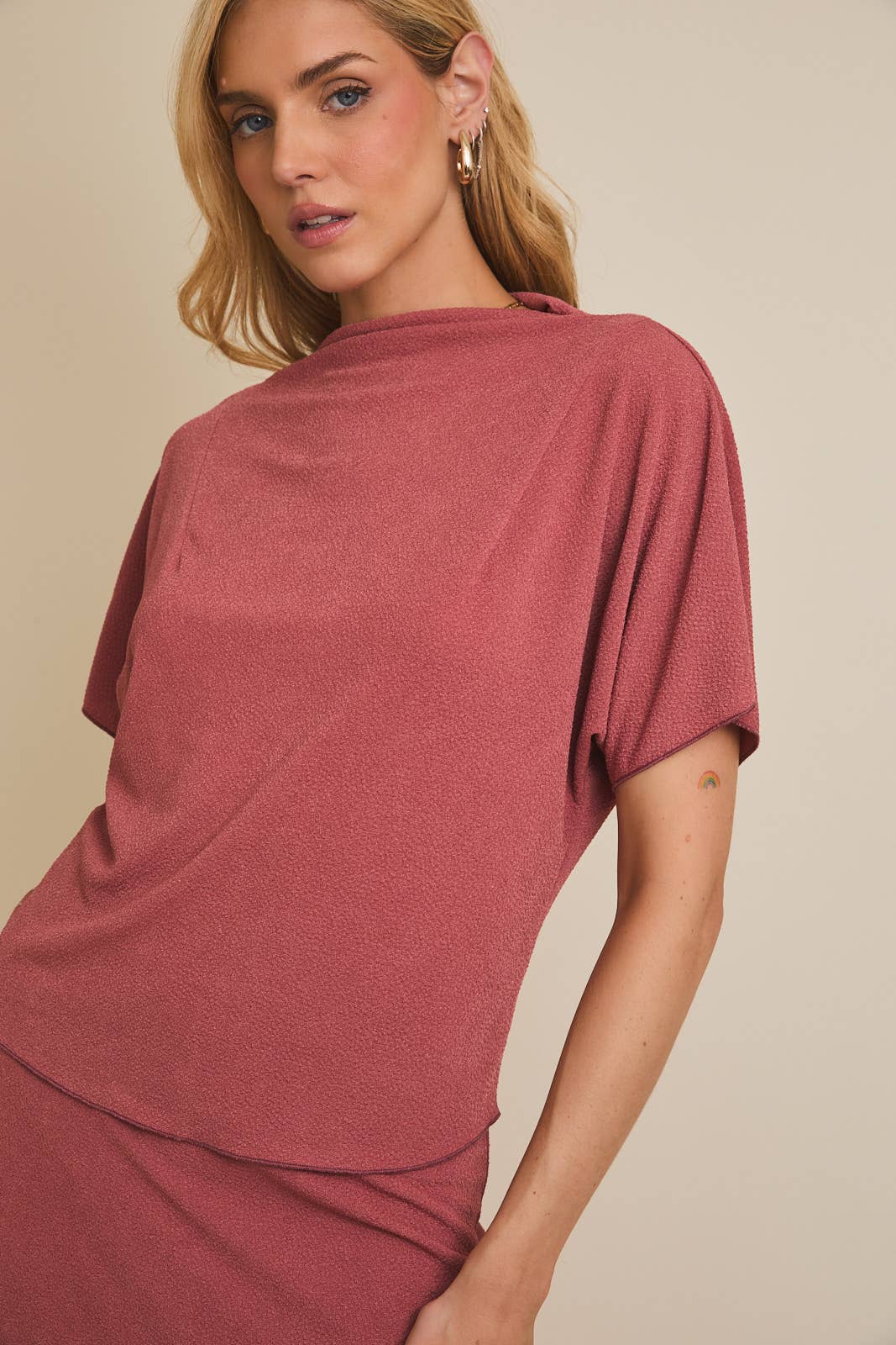 Mock Neck Short Sleeve