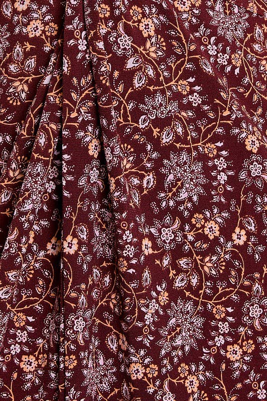 Long Sleeve Paisley Midi Dress