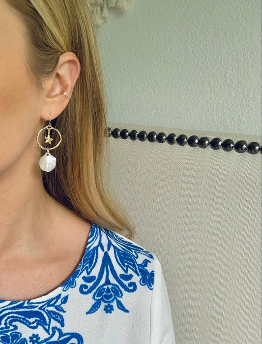 SEASHELL & STARFISH HOOP EARRINGS