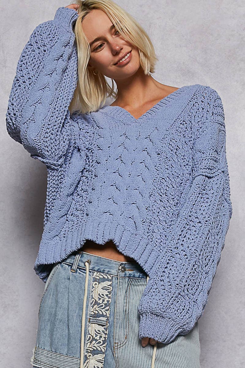V-neck semi crop top