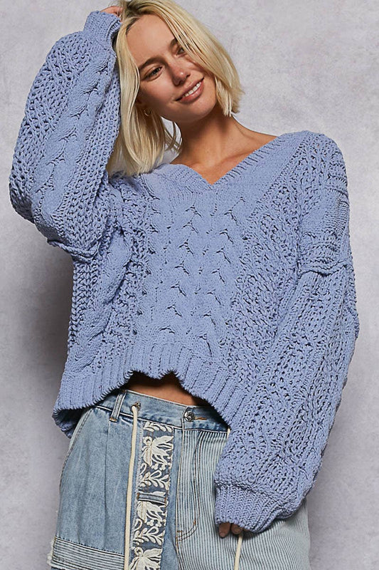 V-neck semi crop top