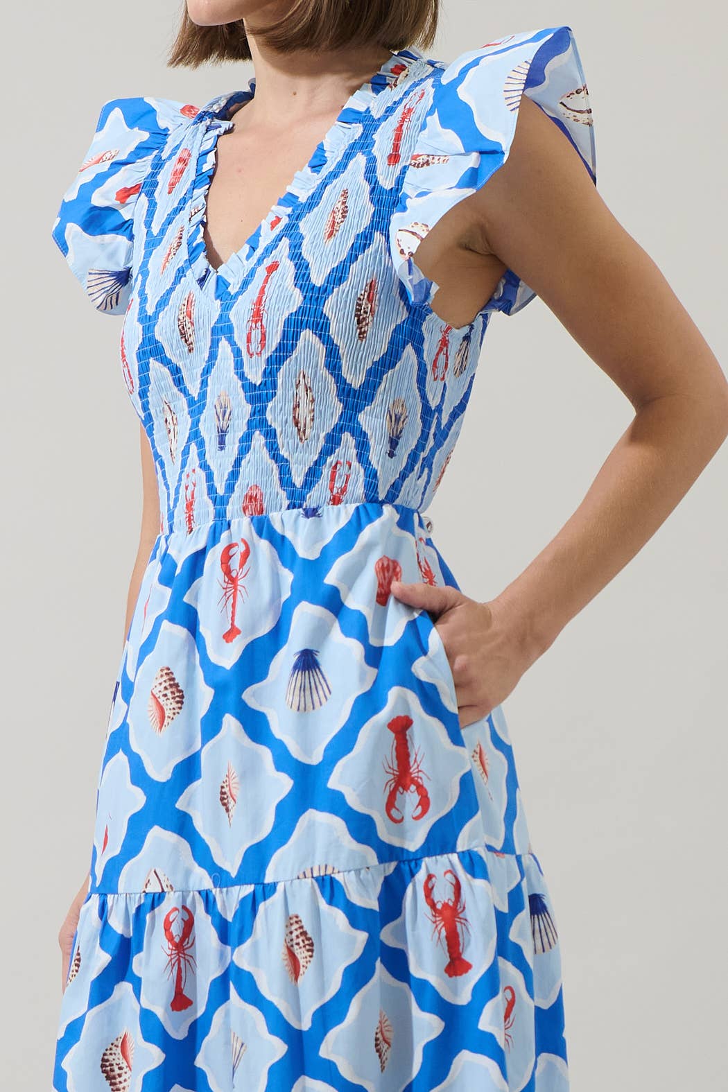 Lobster Bay Tiered Midi Dress