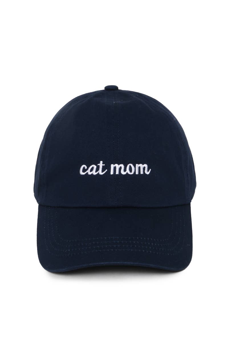 CAT MOM embroidery Baseball Cap