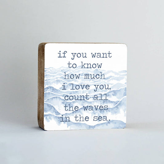 Waves in The Sea Decorative Wooden Block
