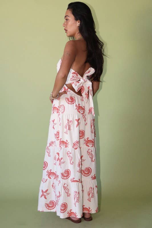 Strapless Seashell Maxi Dress