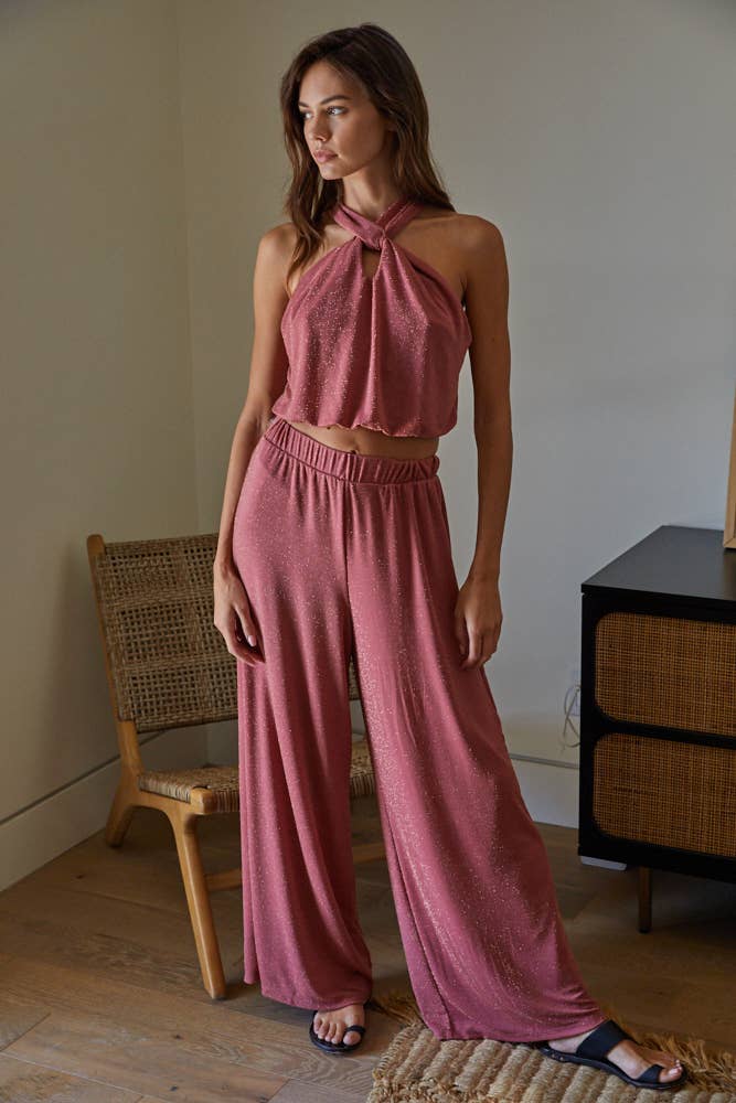 Lurex Knit Halter Top