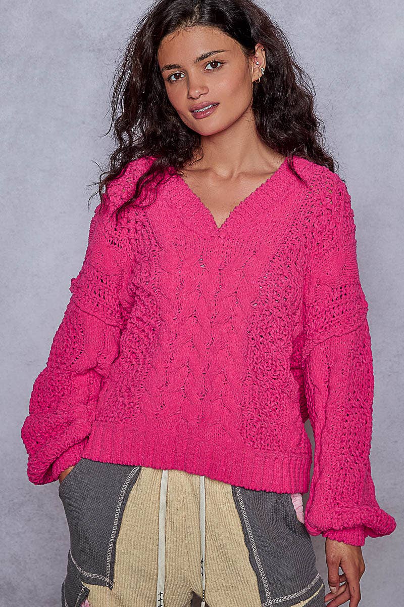 V-neck semi crop top