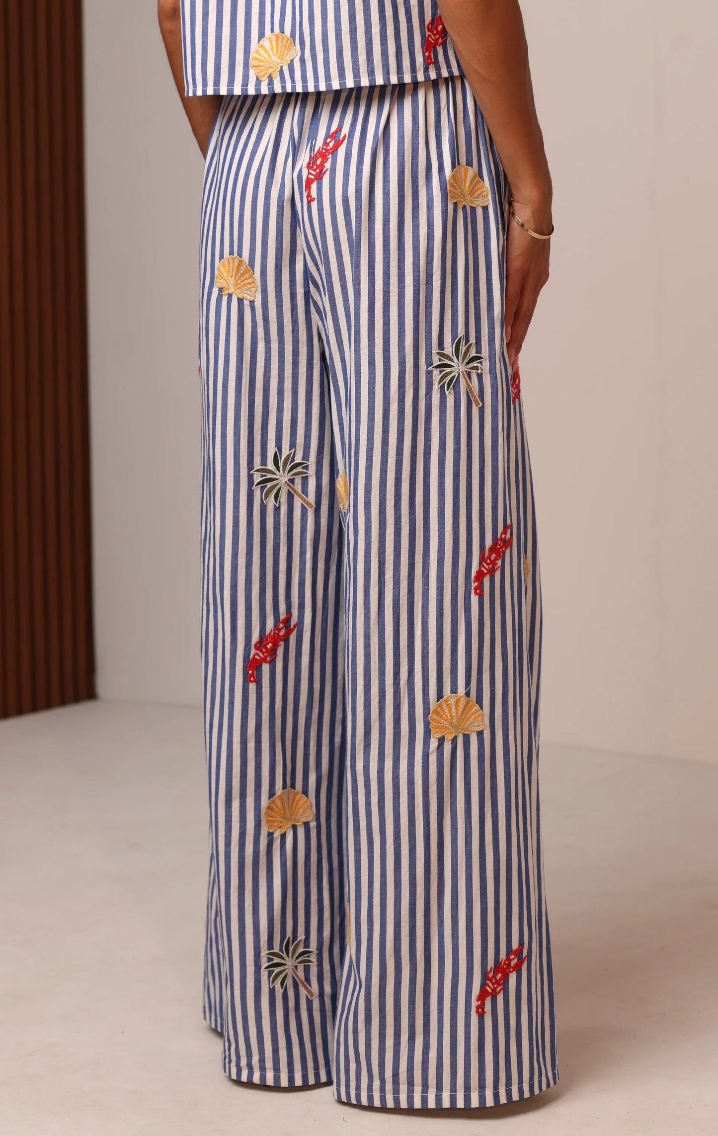 Beaded Beach Pant in Poolside Picnic