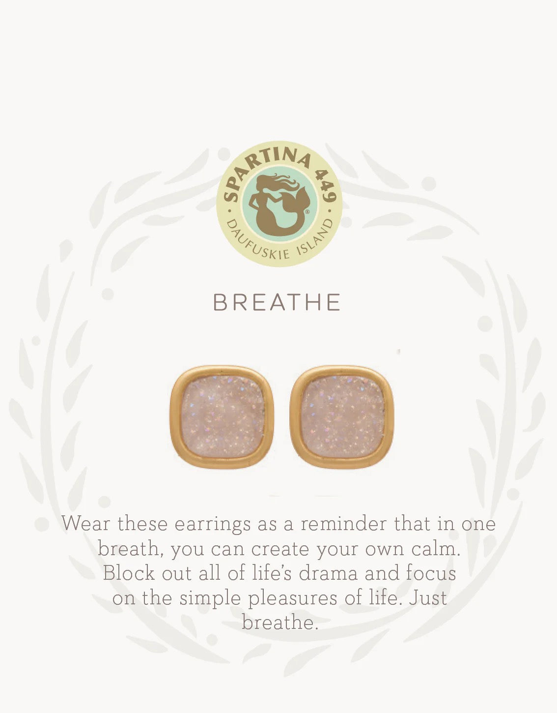 SLV Stud Earrings Breathe/Cream Druzy