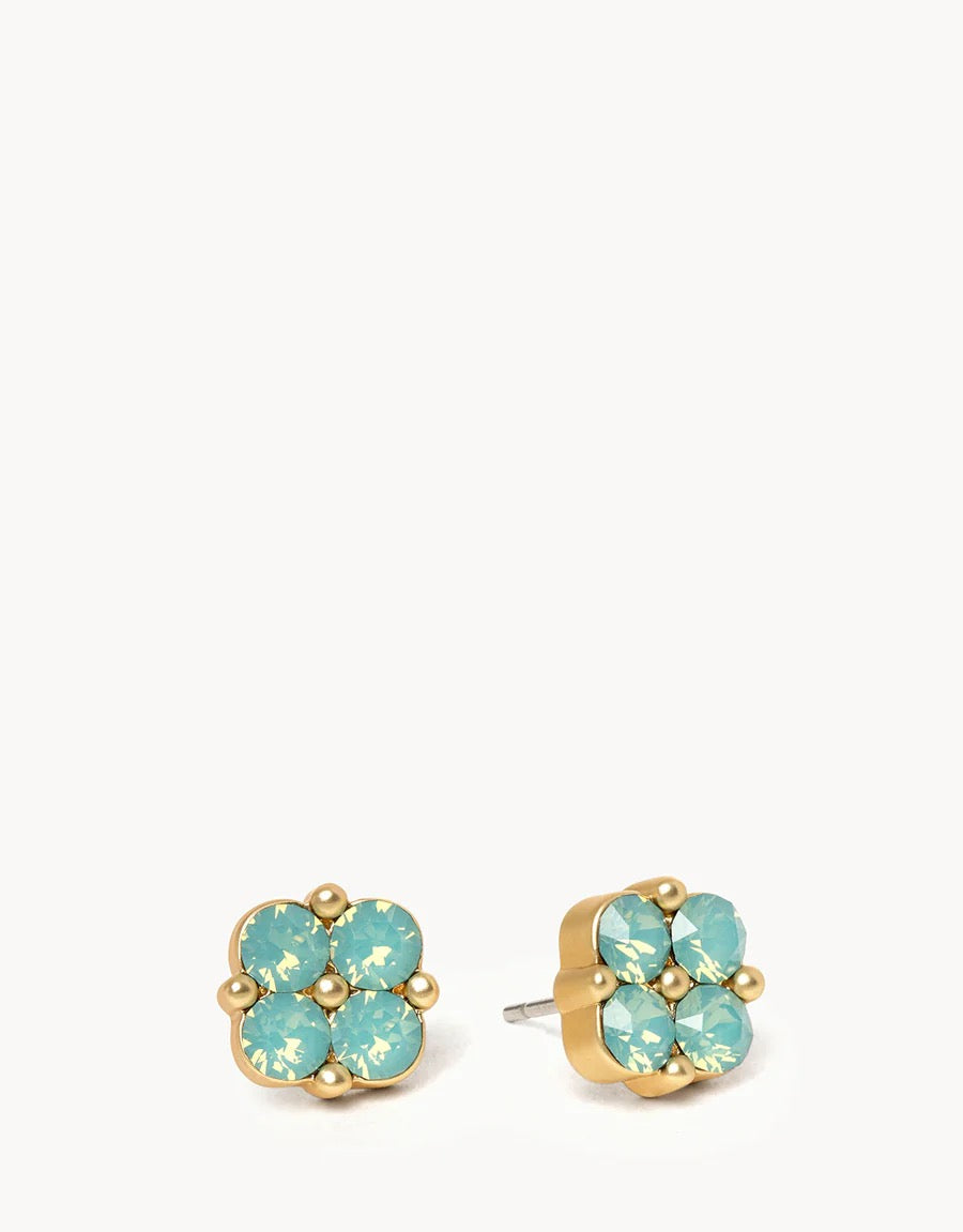 SLV Stud Earrings Blessed/Seafoam Clover