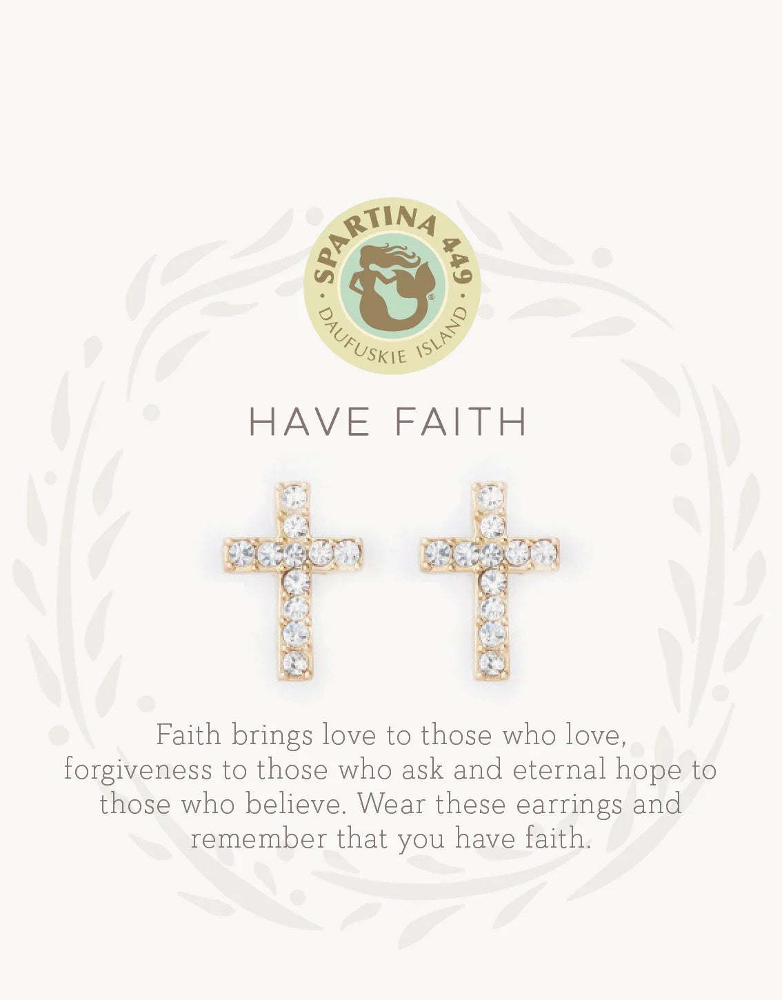 SLV Stud Earrings Have Faith/Cross