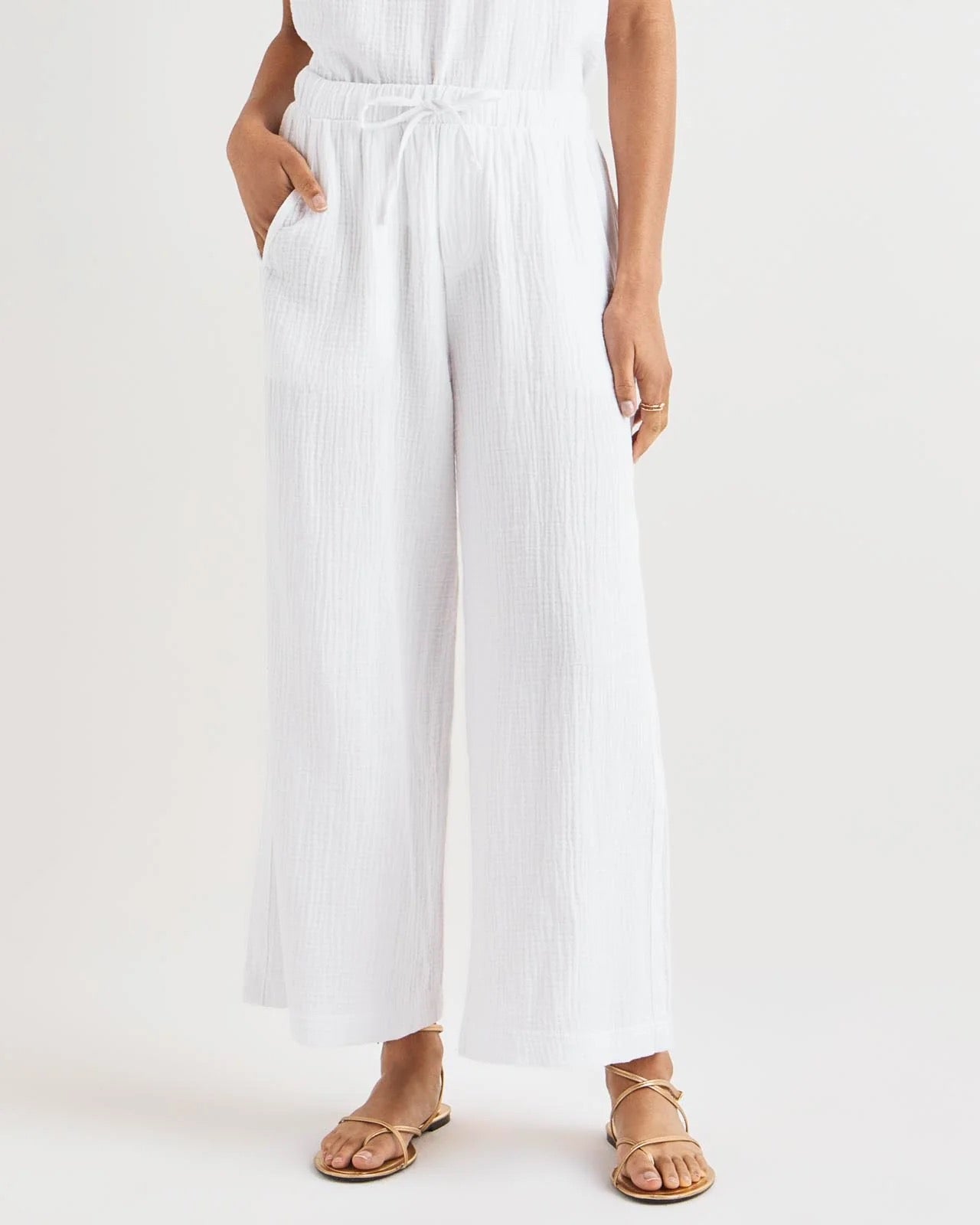 Knit Gauze Palazzo Pant