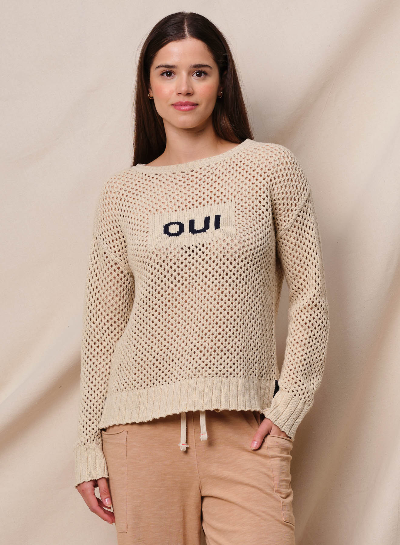 Mesh Long Sleeve Sweater