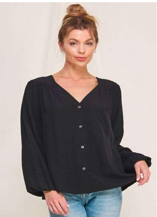 Flowy Button Front Shirt