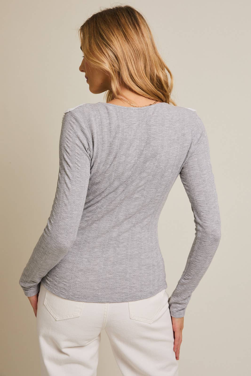 Round Neck Lace Trim top