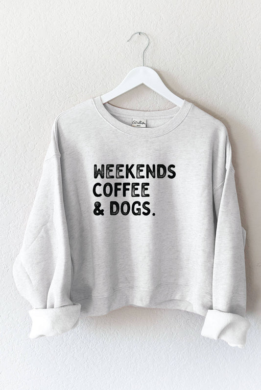 WEEKENDS COFFEE AND DOGS Mid Graphic Sweatshirt