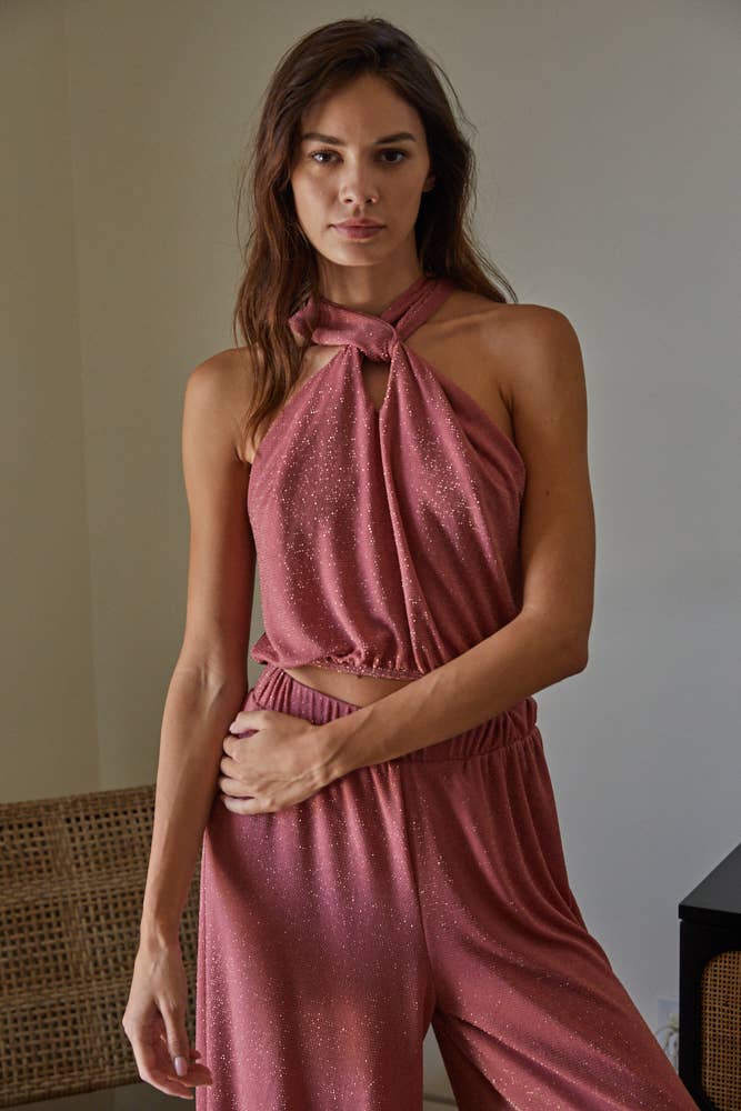 Lurex Knit Halter Top