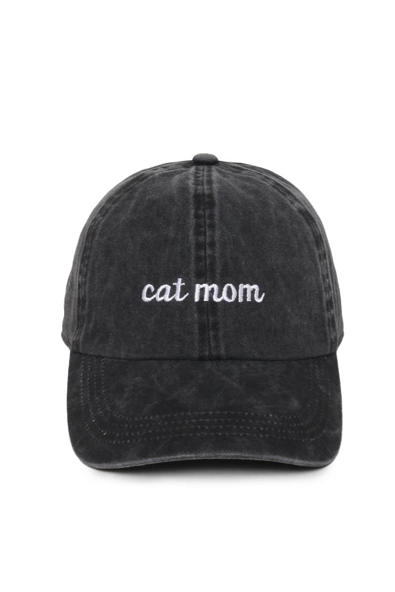 CAT MOM embroidery Baseball Cap