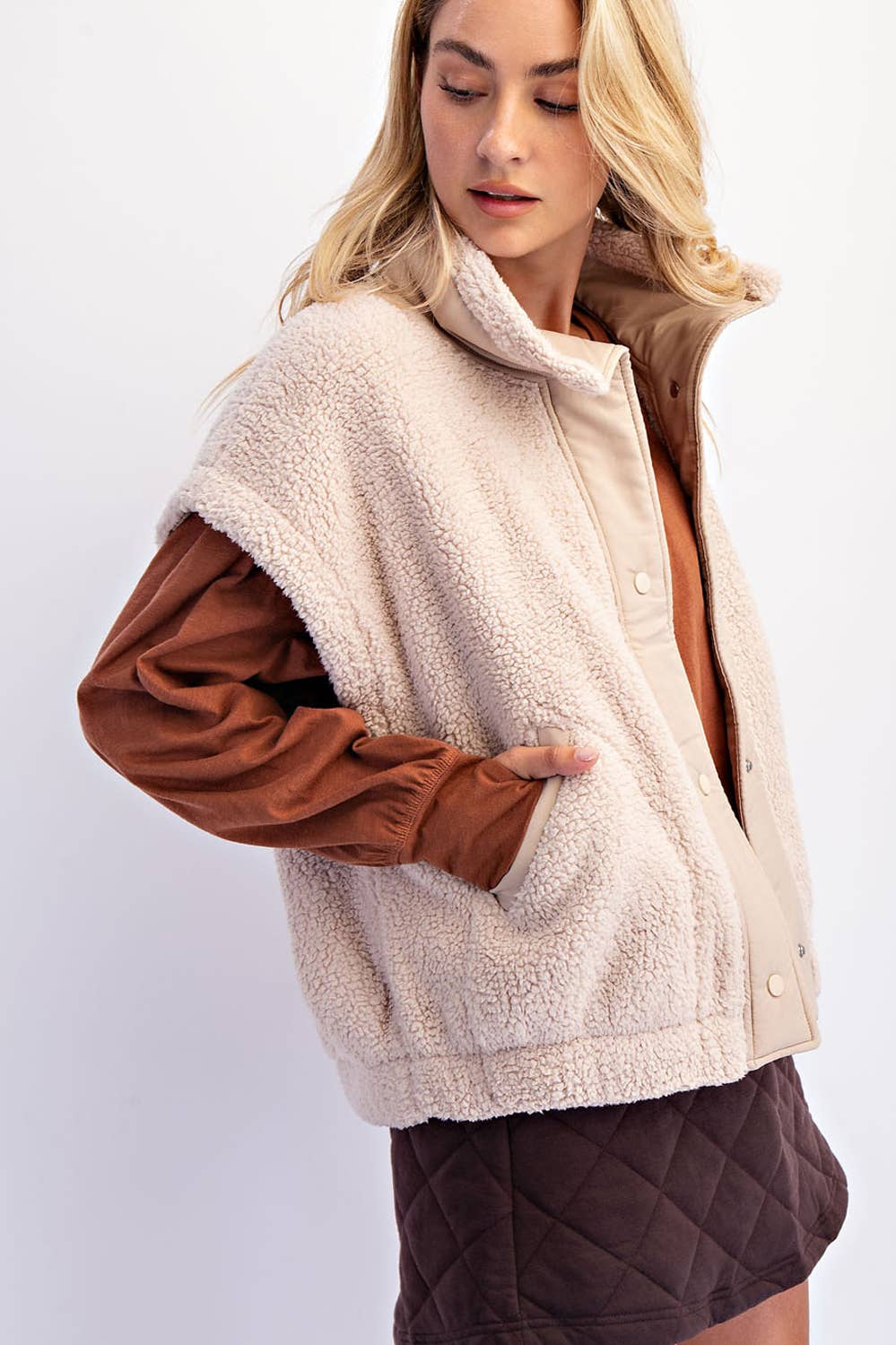 OVERSIZED MICRO SHERPA VEST