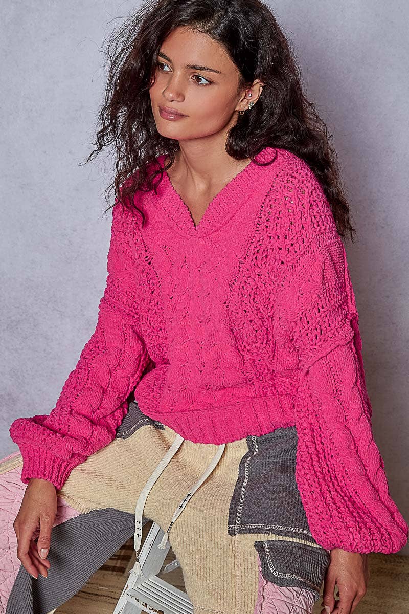 V-neck semi crop top