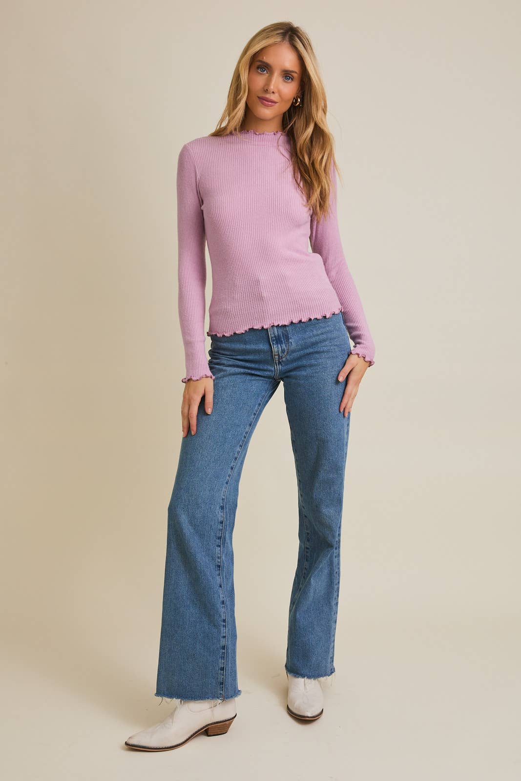 Lettuce Hem mock neck