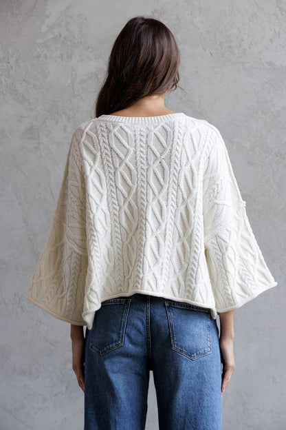 Cable Knit Cropped Sweater