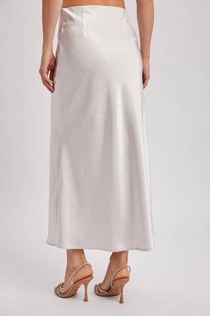 SATIN MIDI SKIRT
