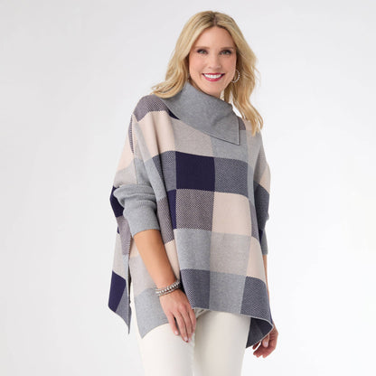 Loren Colorblock Poncho