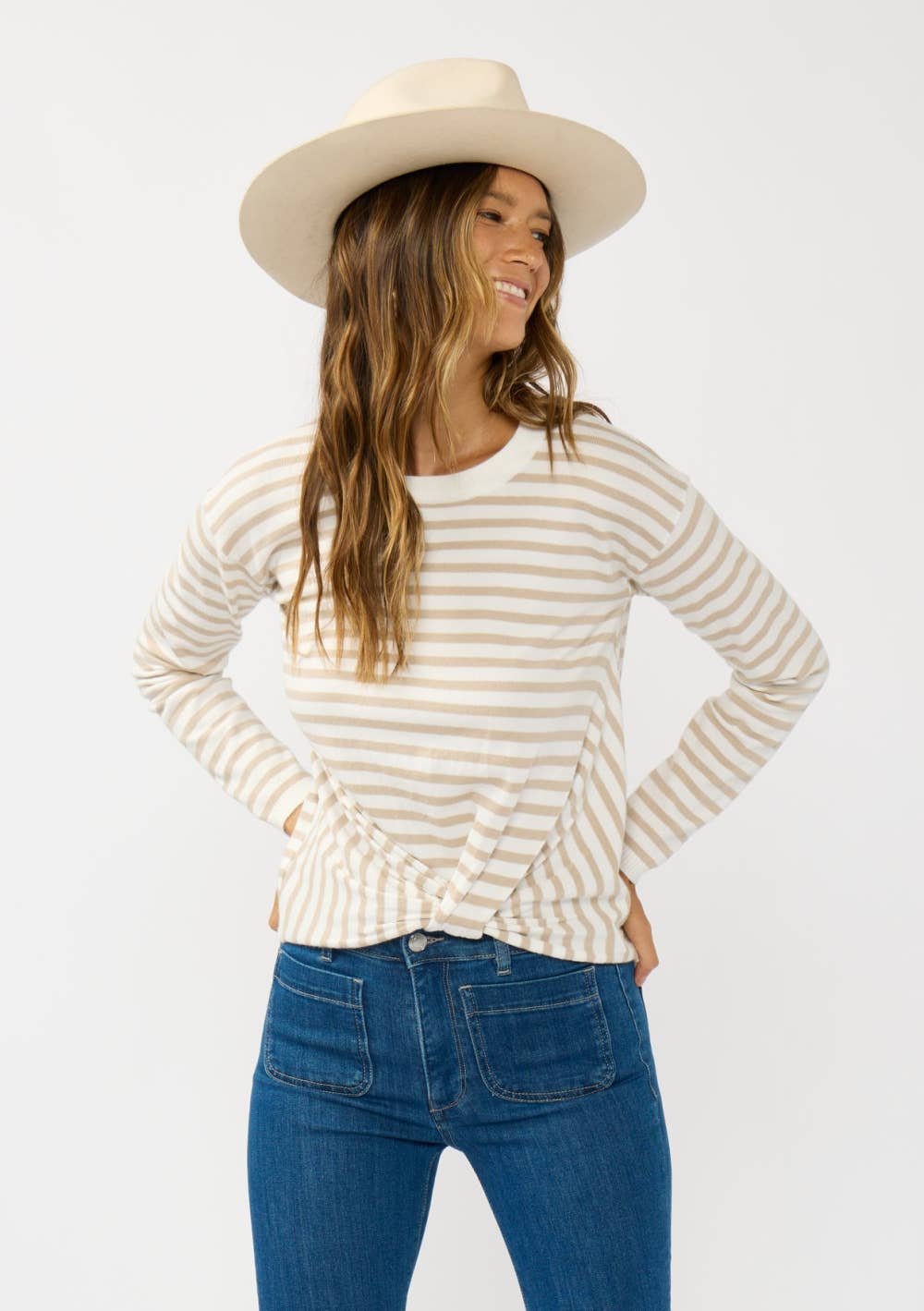 Front Knot Pullover Sweater