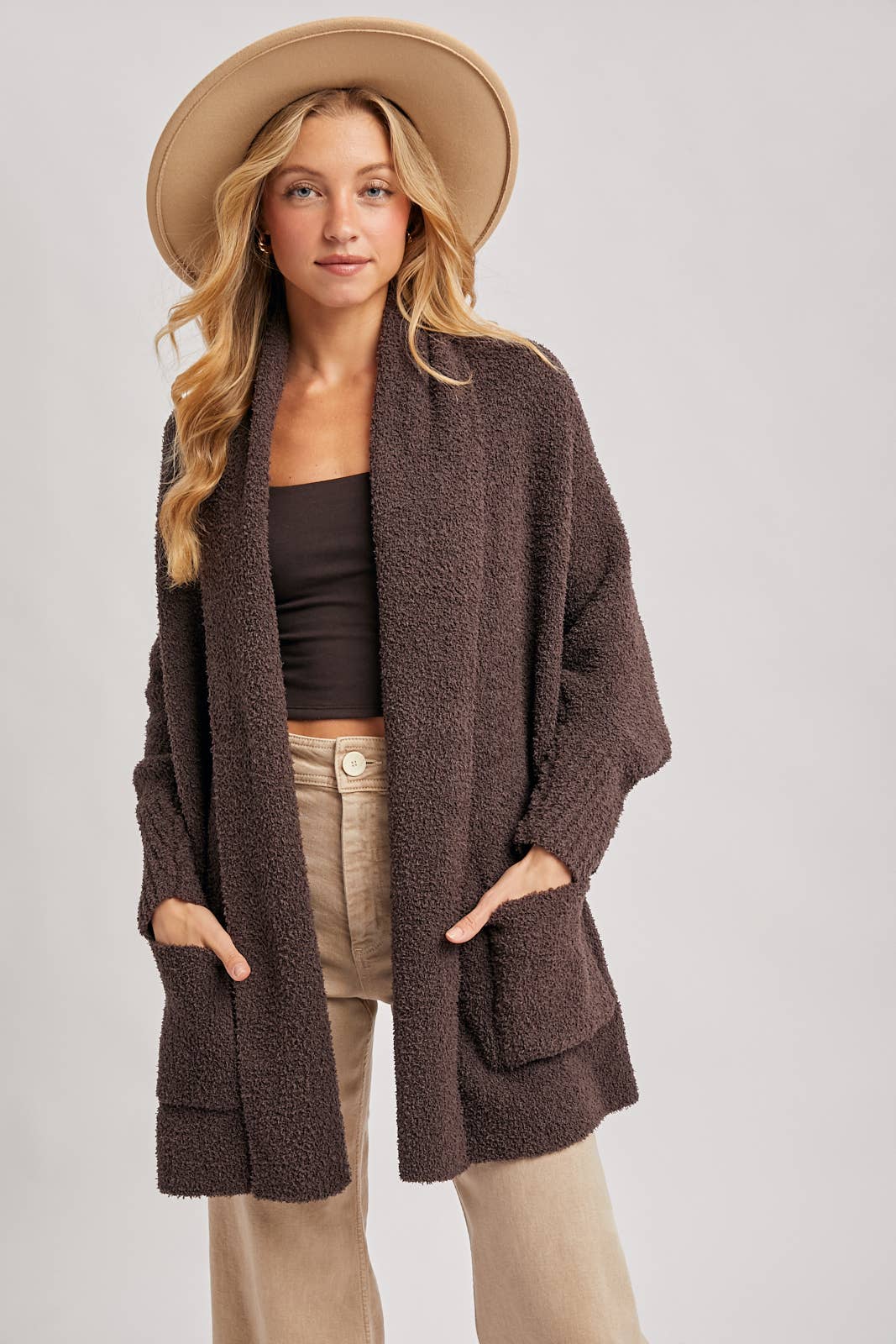 Blanket Wrap Boucle Knit Cardigan