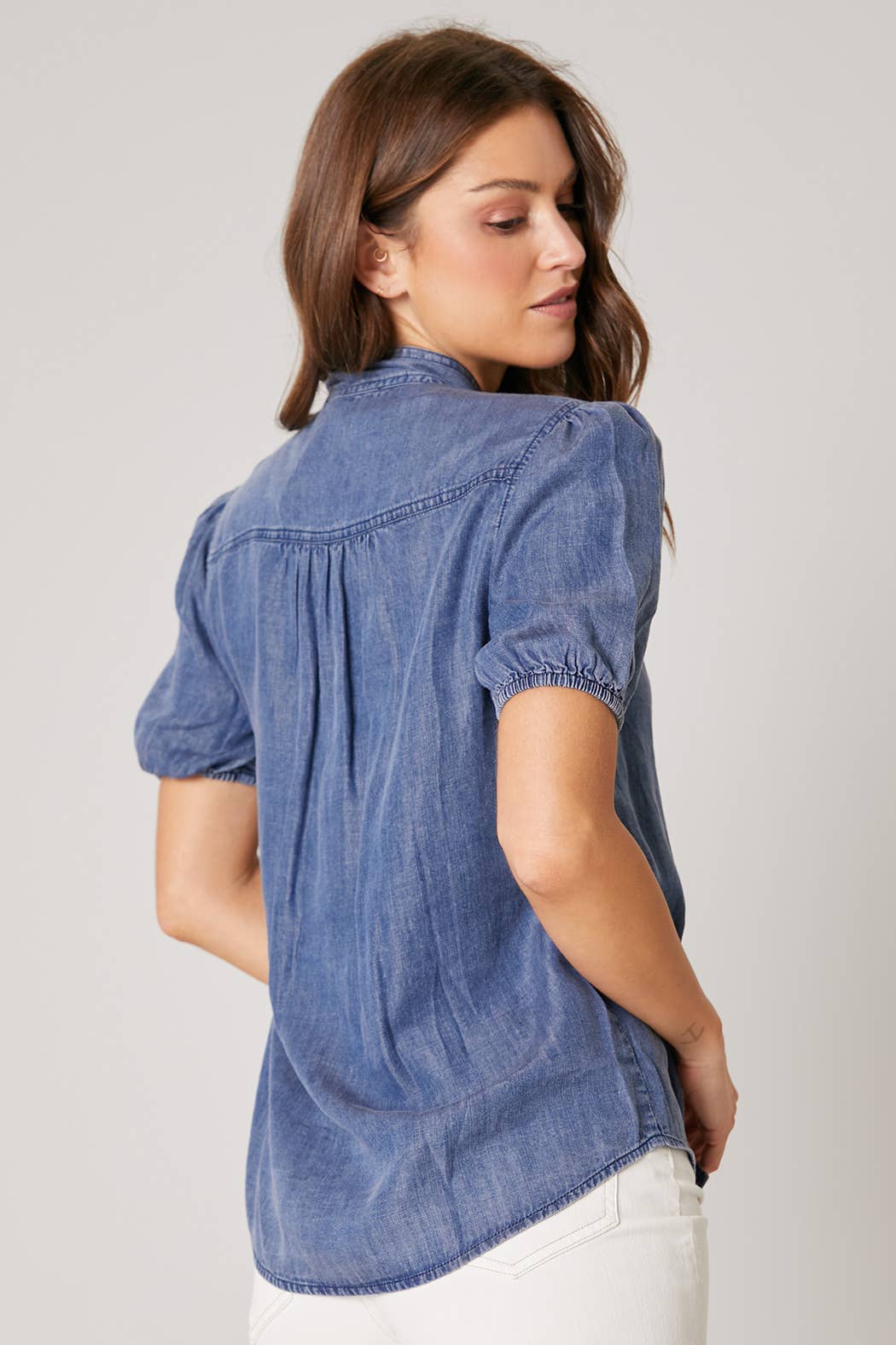 Georgina Button Front  Bow Top