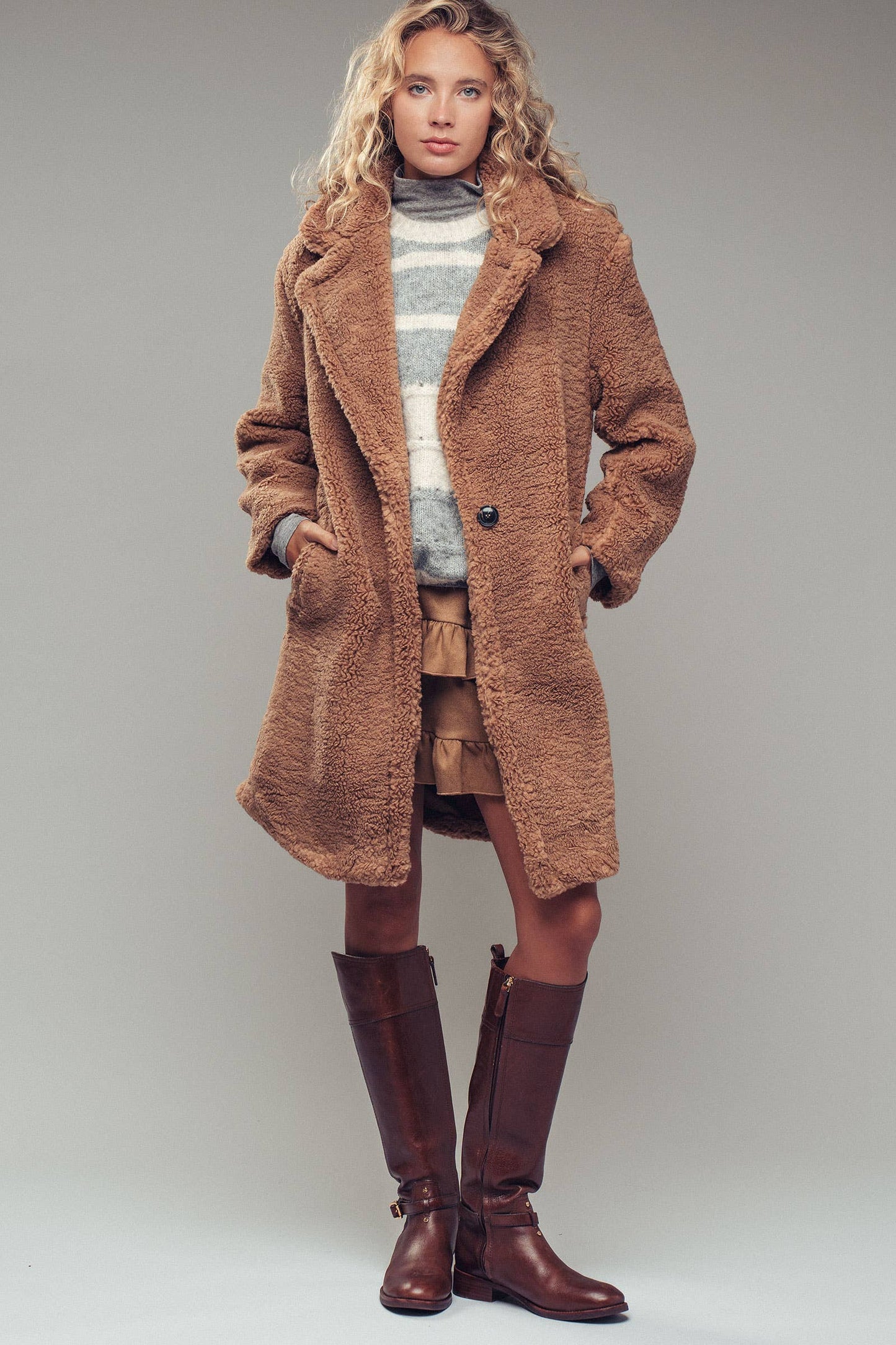 Cozy Longline Teddy Coat