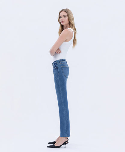 High Rise Slim Straight Jeans