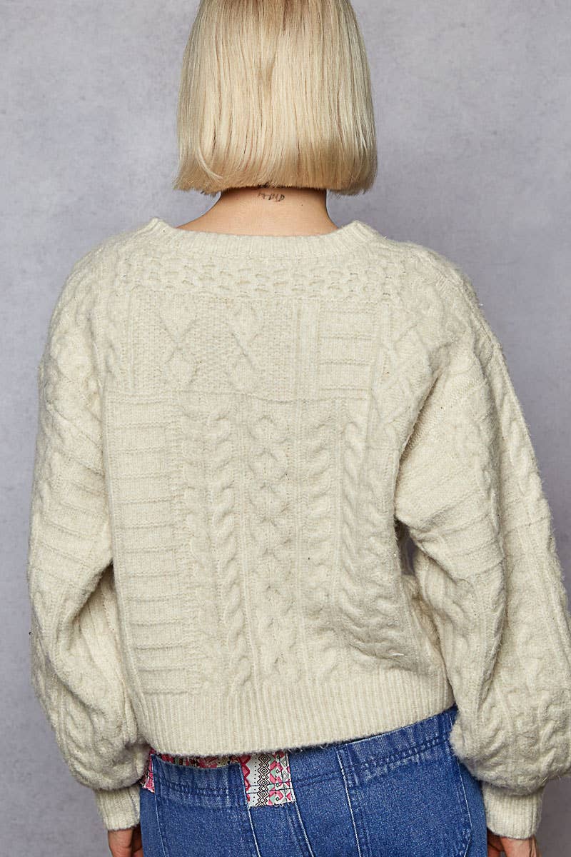 USA flag contrast stitch detail sweater