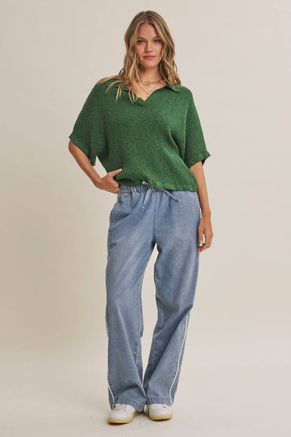 Relaxed Slub Rib Dolman Sweater
