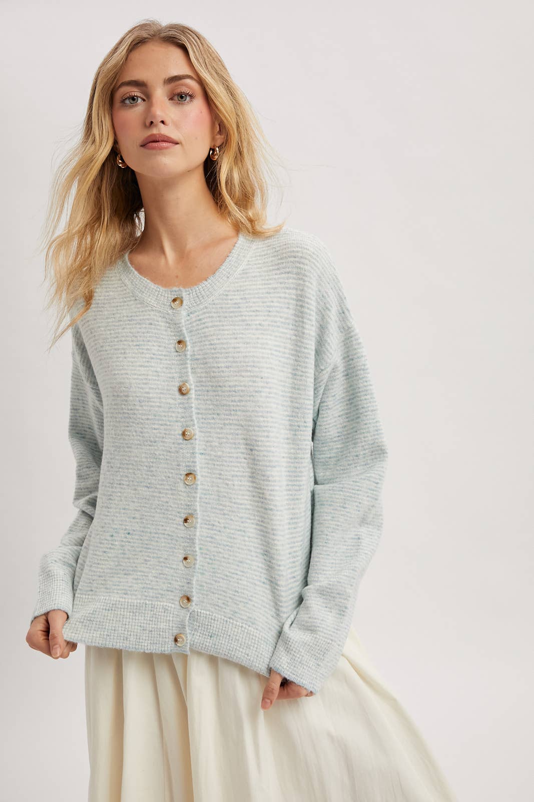 Striped Button up Sweater