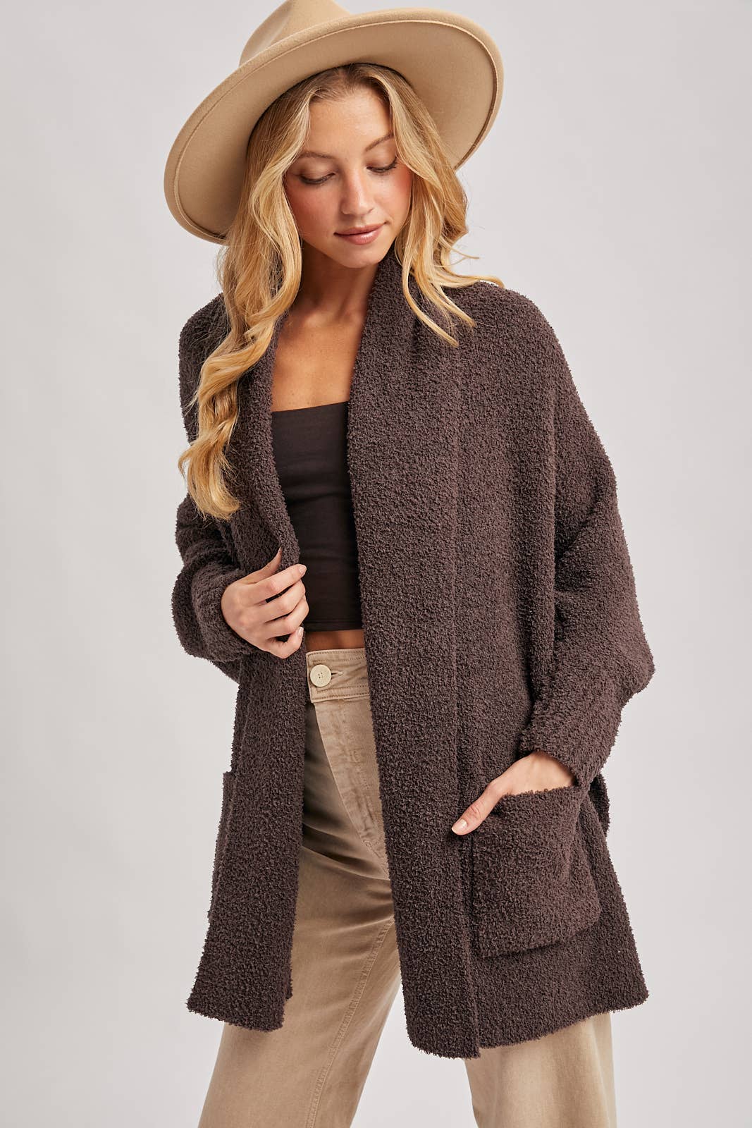 Blanket Wrap Boucle Knit Cardigan
