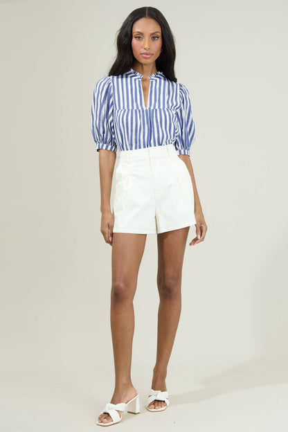 Catana Striped Delano Ruffle Blouse