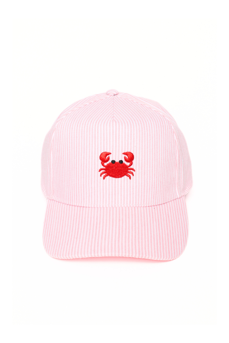 CRAB Coastal Embroidered Stripe Print Cap