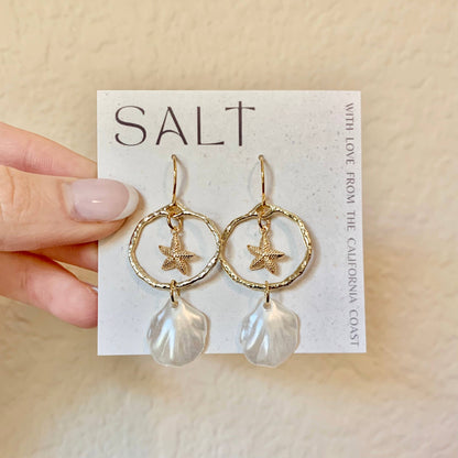 SEASHELL & STARFISH HOOP EARRINGS