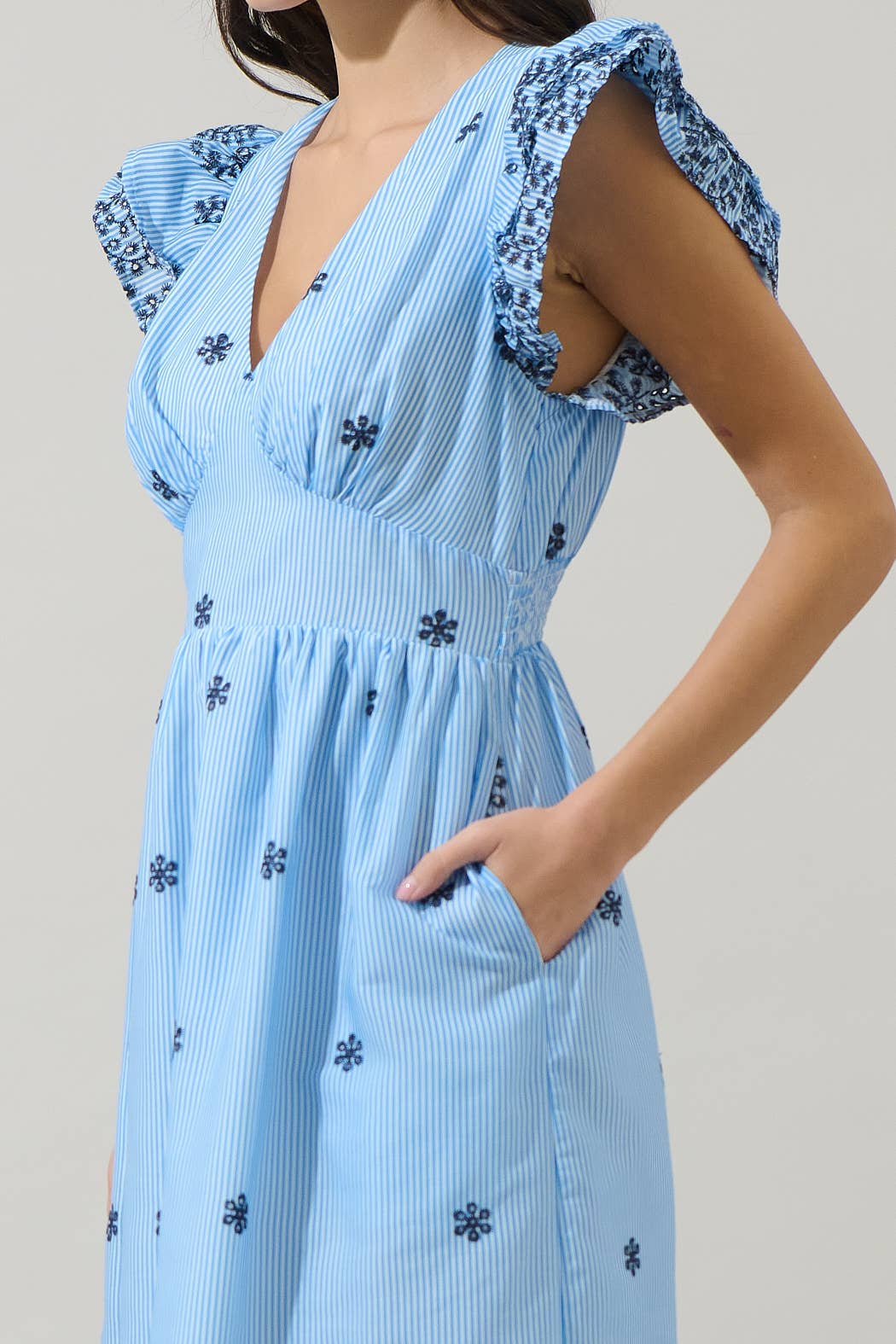 Joliet Stripe Eyelet Zayla Midi