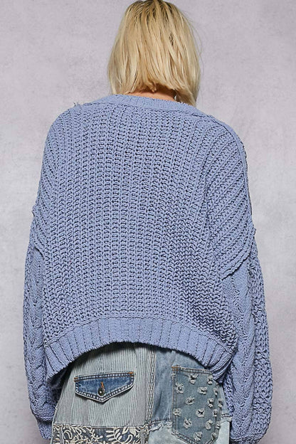 V-neck semi crop top